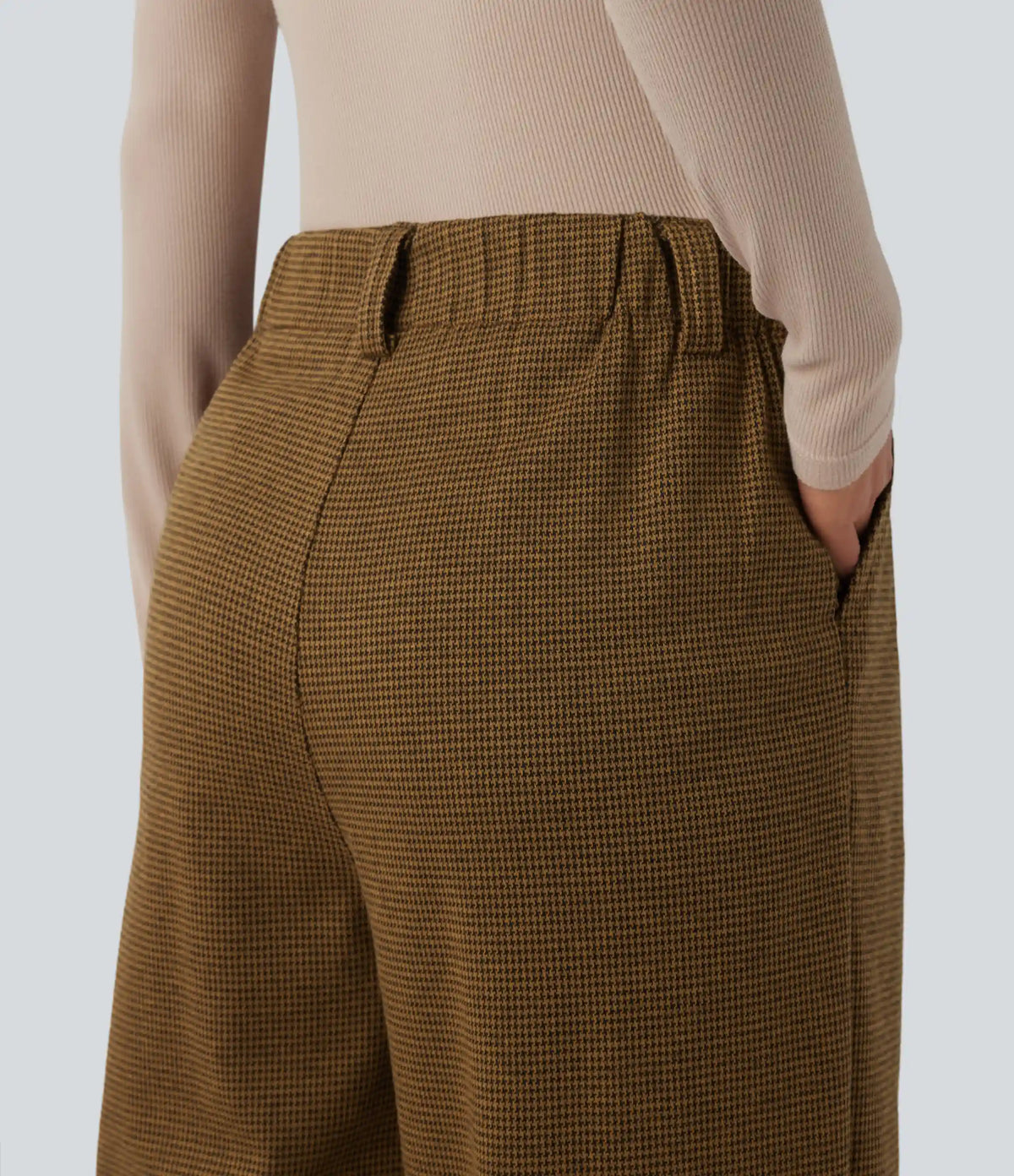 Halara Flex™ High Waisted Houndstooth Work Baggy Pants with Pockets