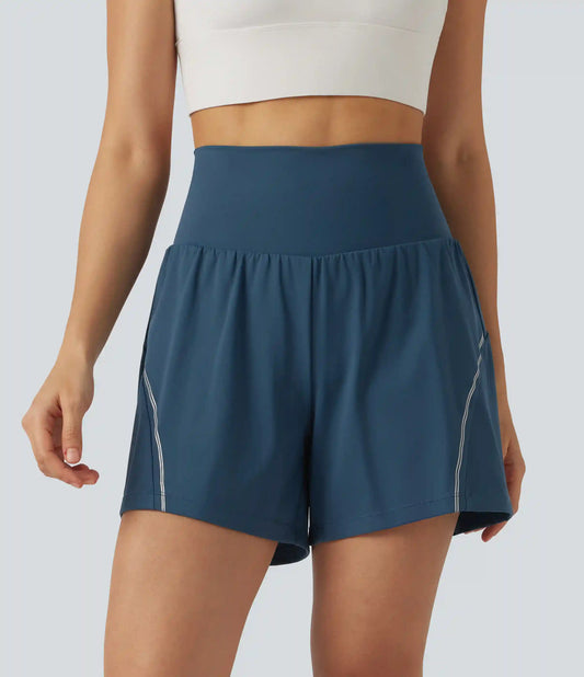 SoftlyZero™ Airy Reflective High Waisted 2-in-1 InstantCool Yoga Shorts 5'' with Pockets