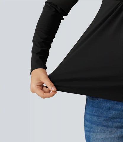 Boat Neck Long Sleeve Crossover Casual Maternity Top