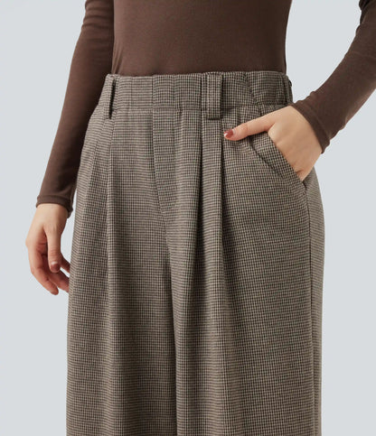 Halara Flex™ High Waisted Houndstooth Work Baggy Pants with Pockets