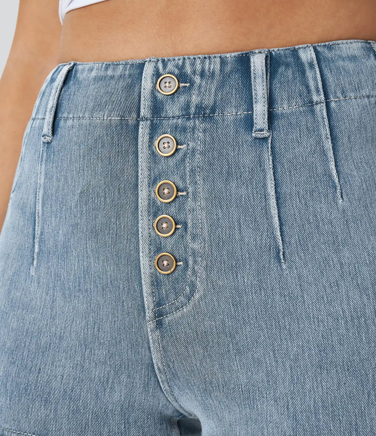 Halara Flex™ High Waisted Decorative Pockets Denim Casual Shorts 2''