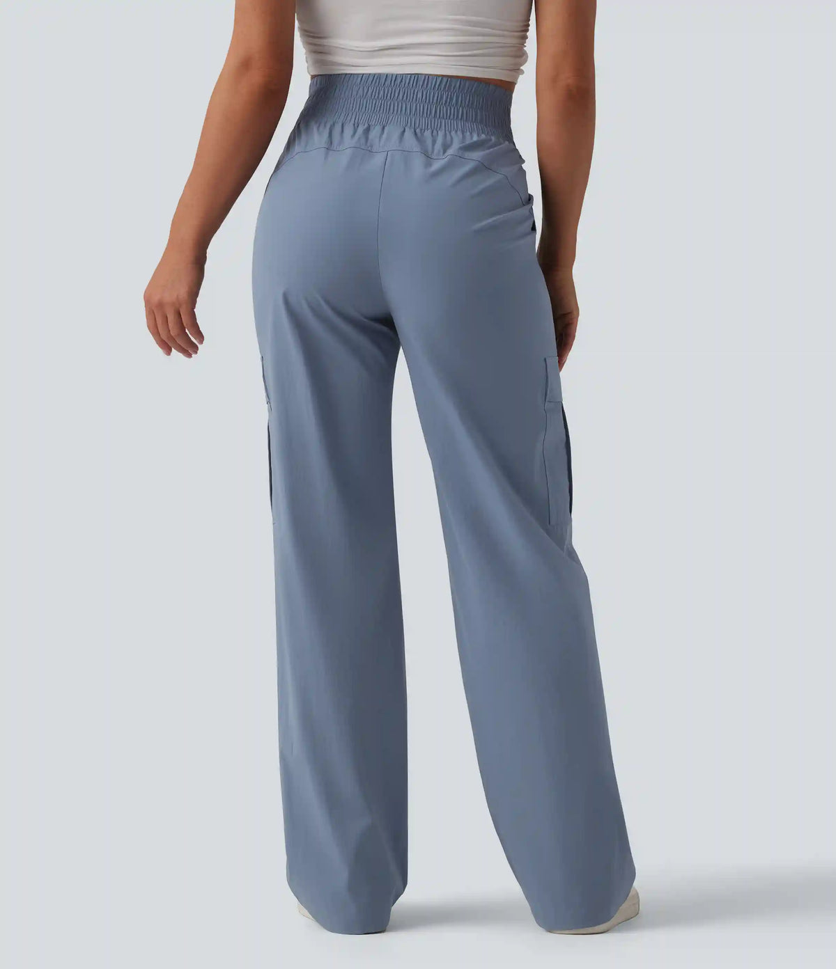 High Waisted Straight Leg Casual Pants with Pockets
