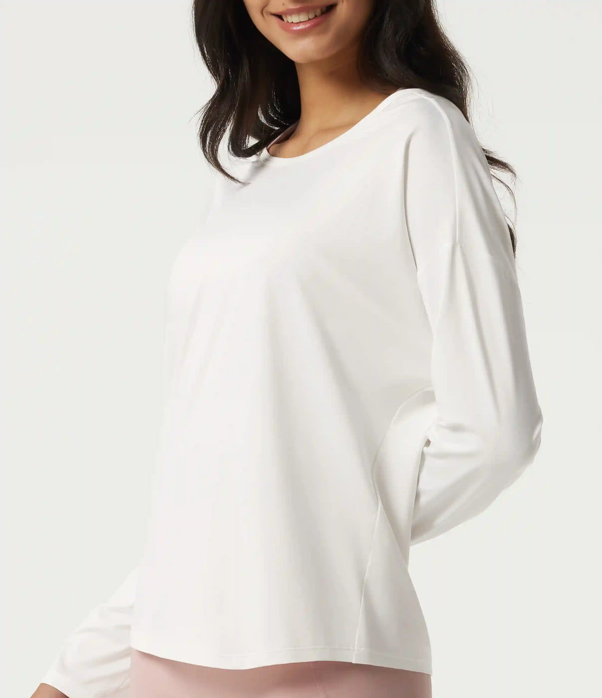 Scoop Neck Long Sleeve Cut Out Back Yoga Sports Top