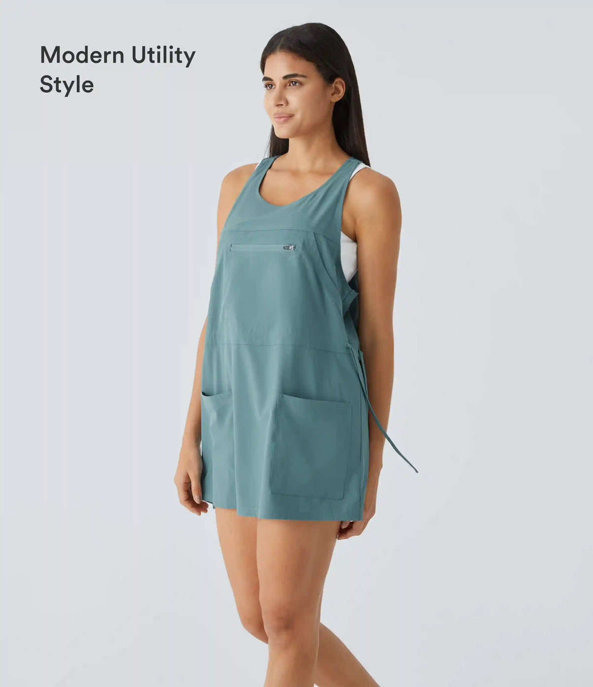 Breezeful™ Pockets Drawstring 2-Piece Quick Dry Mini Hiking Active Dress