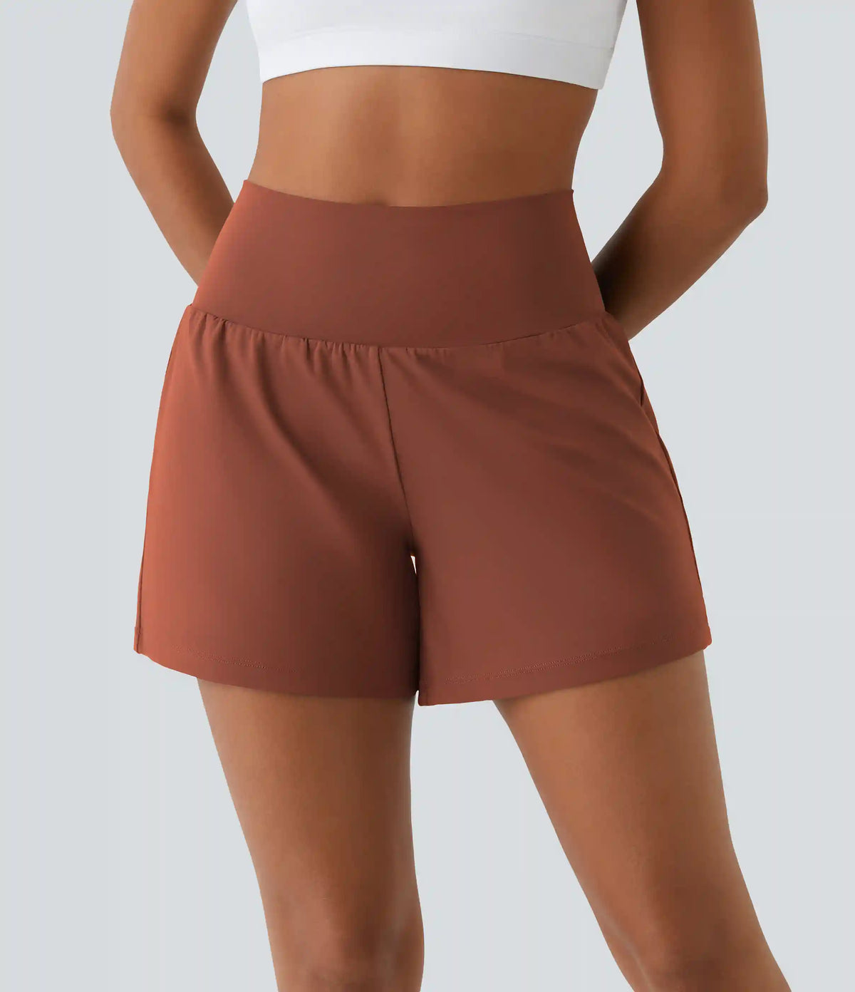SoftlyZero™ Airy Super High Waisted 2-in-1 InstantCool Yoga Shorts 5'' with Pockets-Longer Length