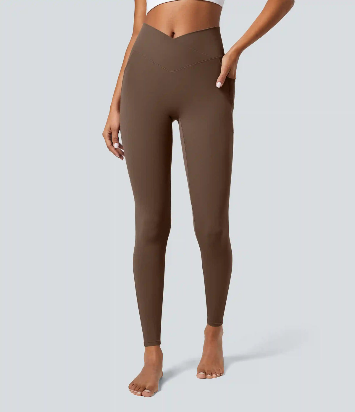 SoftlyZero™ Crossover Pocket Plain Leggings