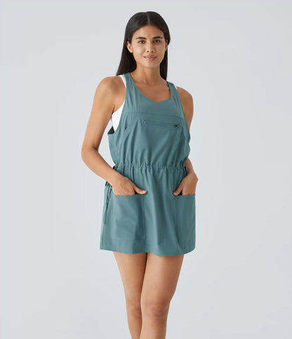 Breezeful™ Pockets Drawstring 2-Piece Quick Dry Mini Hiking Active Dress