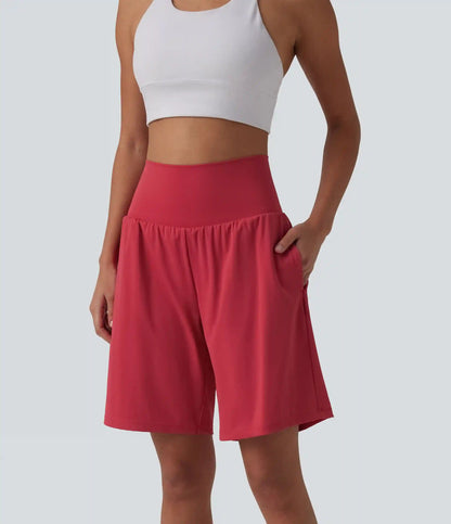 SoftlyZero™ Airy Super High Waisted 2-in-1 InstantCool Yoga Shorts 9" with Pockets