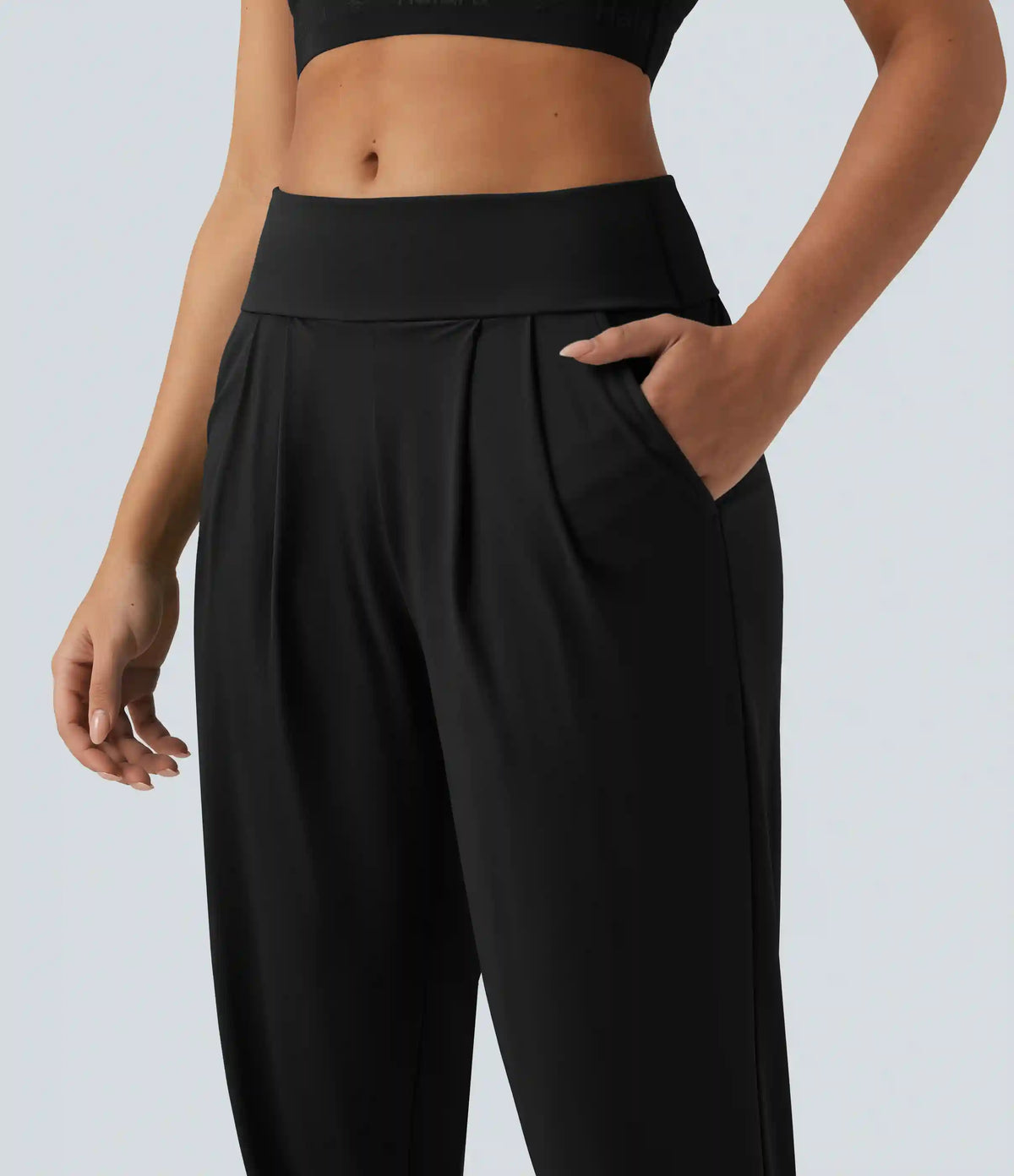 Mid Rise Running Joggers with Pockets