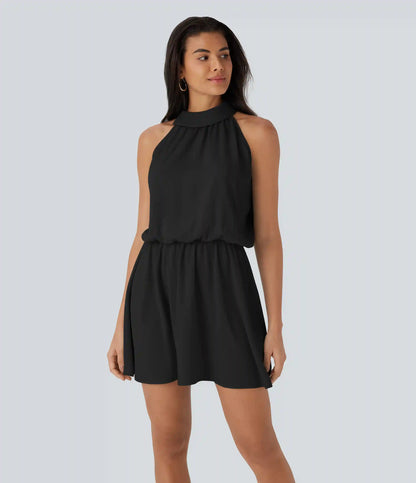 Halter Flowy Mini Dress