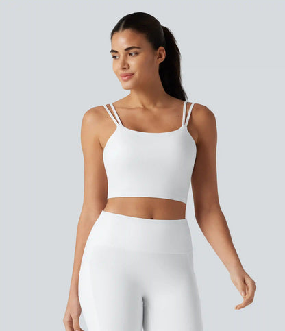 Halara UltraSculpt™ Double Straps Twisted Backless Cropped Yoga Tank Top