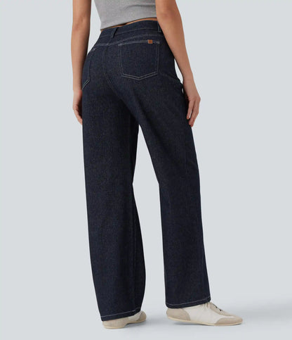 Halara Flex™ High Waisted Straight Leg Sparkle Casual Jeans with Pockets