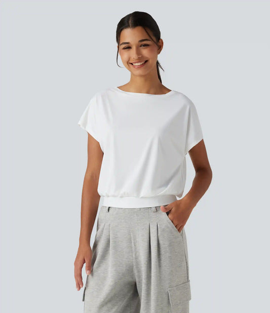 Round Neck Short Sleeve InstantCool Quick Dry Yoga Sports Top