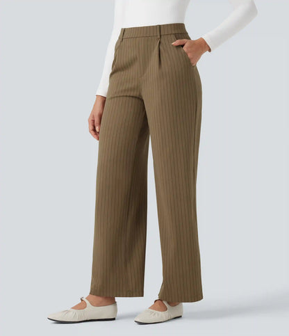 Halara Flex™ High Waisted Straight Leg InstantCool Stripe Work Pants with Pockets