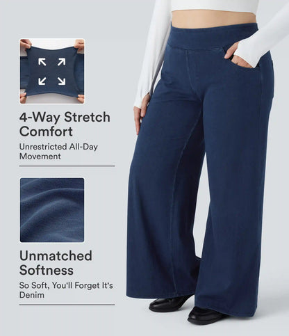 Halara Flex™ High Waisted Pockets Baggy Wide Leg Loose Casual Plus Size Jeans