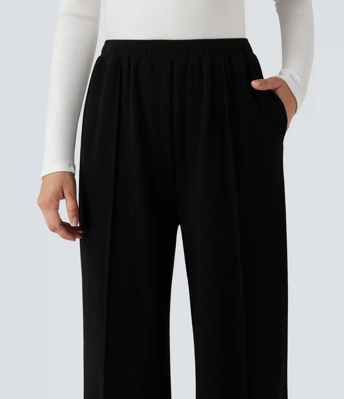 High Waisted Drawstring Thermal Casual Baggy Pants with Pockets
