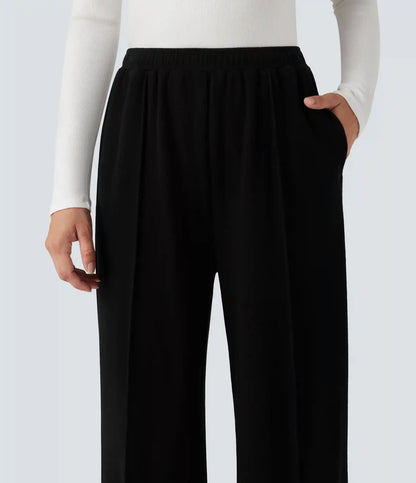 High Waisted Drawstring Thermal Casual Baggy Pants with Pockets