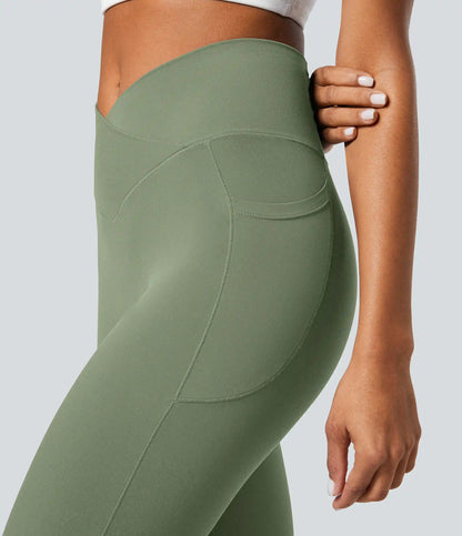 SoftlyZero™ Crossover Pocket Plain Leggings