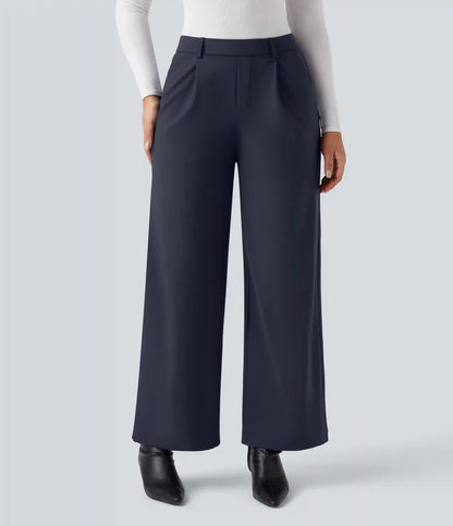 SoftlyZero™ Plush Thermal High Waisted Straight Leg Work Pants with Pockets