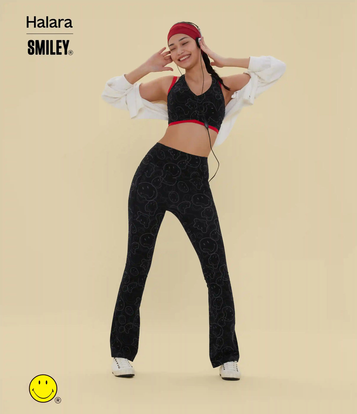 Halara X Smiley® Halara UltraSculpt™ Medium Support V Neck Racerback Training Sports Bra
