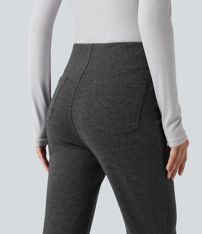 Halara Flex™ High Waisted Houndstooth Flare Work Pants with Pockets
