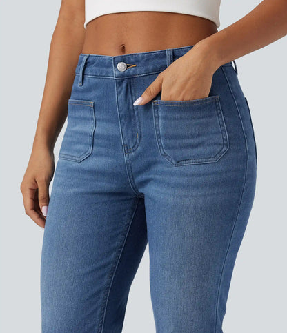 Halara Flex™ Denim Heat Mid Rise Denim Casual Bootcut Jeans with Pockets