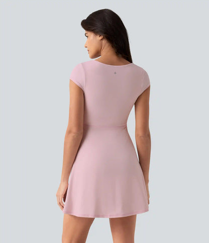 SoftlyZero™ Plush Square Neck Corset 2-in-1 Mini Casual Dress with Pockets
