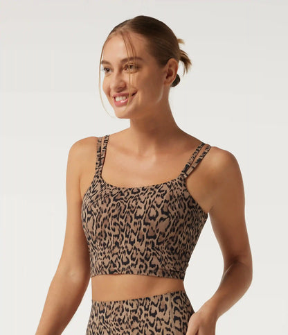 Halara UltraSculpt™ Leopard Print Light Support Square Neck Twisted Yoga Sports Bra with Built-in Bra