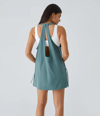 Breezeful™ Pockets Drawstring 2-Piece Quick Dry Mini Hiking Active Dress