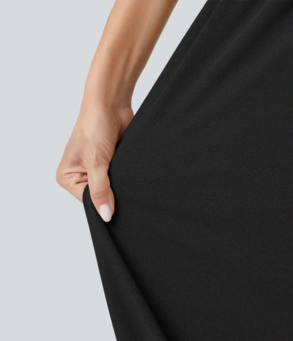 High Waisted Waffle Casual Balloon Joggers with Pockets