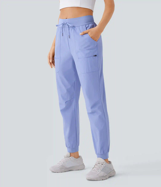 Water Repellent Wear-Resistant Mid Rise Drawstring Pockets Hiking Pile Joggers