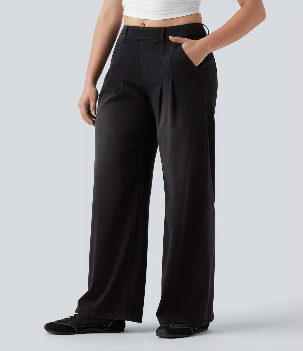 Halara Flex™ Mid Rise Wide Leg Casual Jeans with Pockets