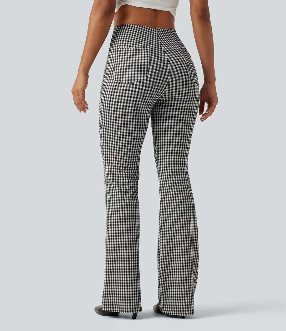 Halara Flex™ High Waisted Plaid Bootcut Work Pants with Pockets