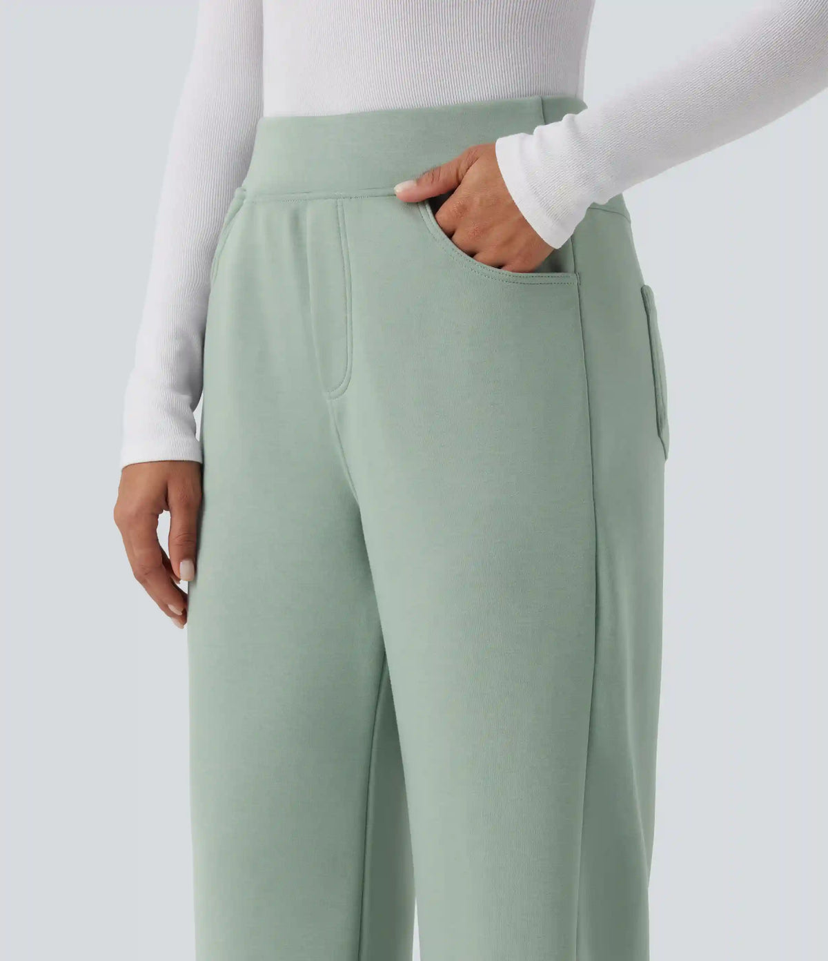 High Waisted Wide Leg Casual Sweatpants with Pockets