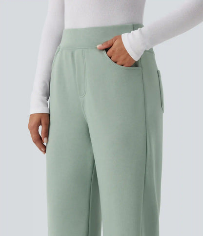 High Waisted Wide Leg Casual Sweatpants with Pockets