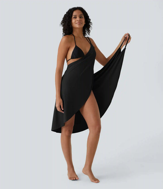 Spaghetti Strap Crossover Cover Up Wrap InstantCool Dress-UPF50+