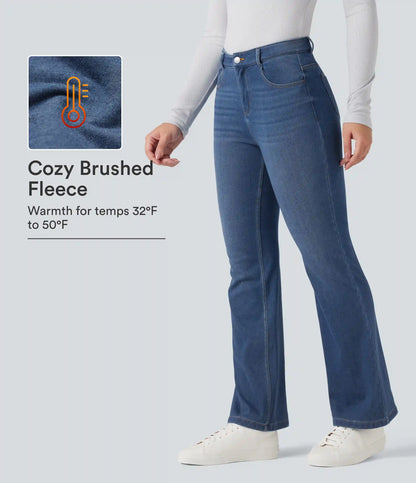 Halara Flex™ Denim Heat Mid Rise Casual Flare Jeans with Pockets