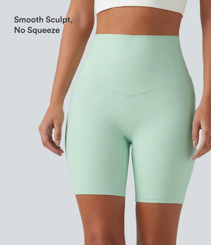 Halara UltraSculpt™ High Waisted Tummy Control Shaping Training Biker Shorts 7'' with Pockets