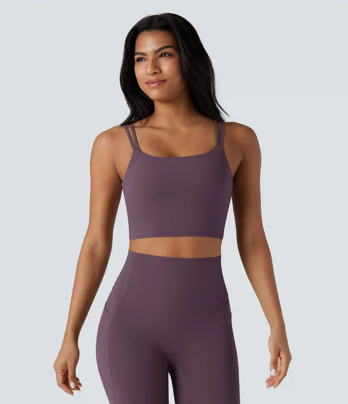 Halara UltraSculpt™ Double Straps Twisted Backless Cropped Yoga Tank Top