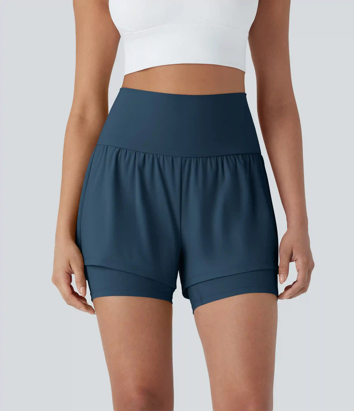 SoftlyZero™ Airy Super High Waisted 2-in-1 InstantCool Yoga Shorts 5'' with Pockets