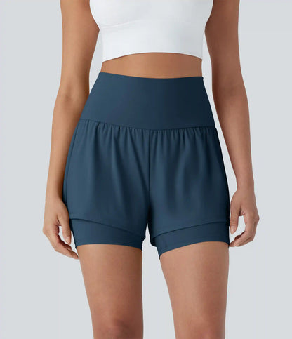 SoftlyZero™ Airy Super High Waisted 2-in-1 InstantCool Yoga Shorts 5'' with Pockets