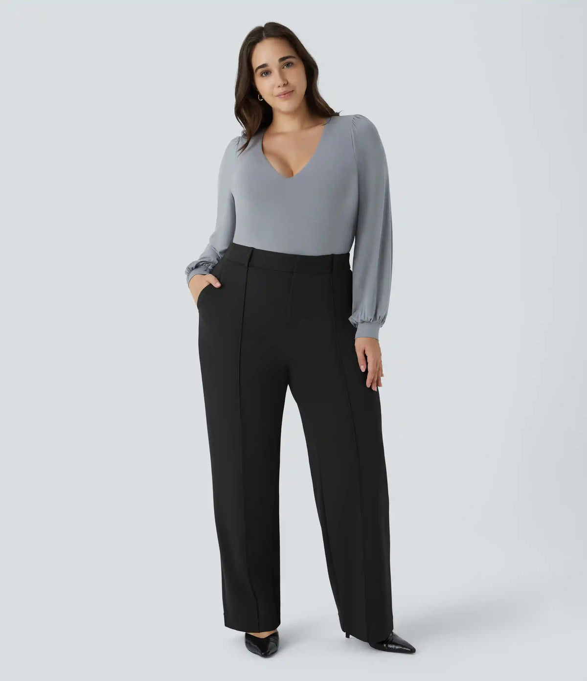 Halara Flex™ High Waisted Zipper Pocket Straight Leg Plus Size Work Pants