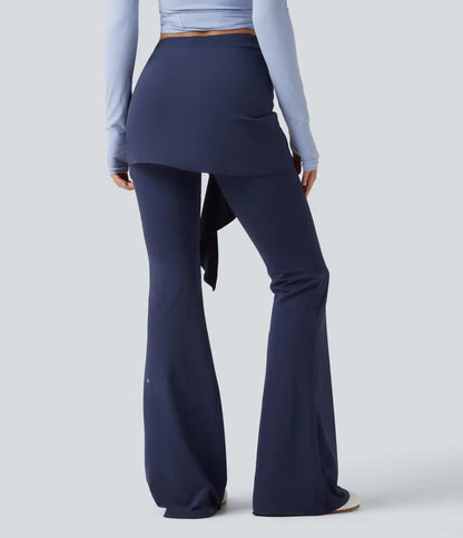 SoftlyZero™ Mid Rise Tie Front Flare Dance Leggings-UPF50+