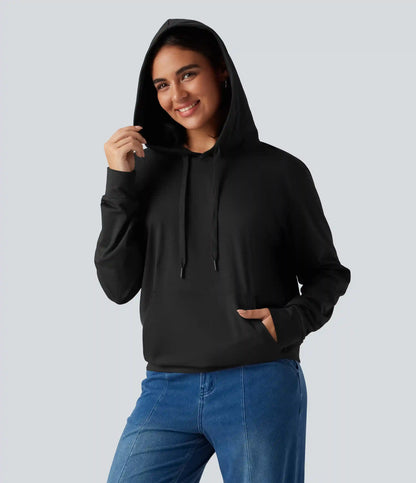 Hooded Long Sleeve Lounging Sweatshirt with Pocket