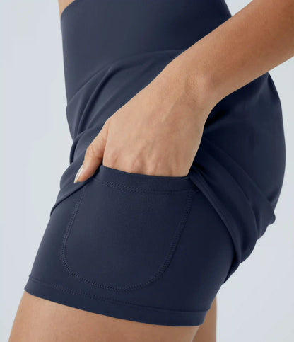 SoftlyZero™ Airy Super High Waisted 2-in-1 InstantCool Yoga Shorts 5'' with Pockets-Longer Length