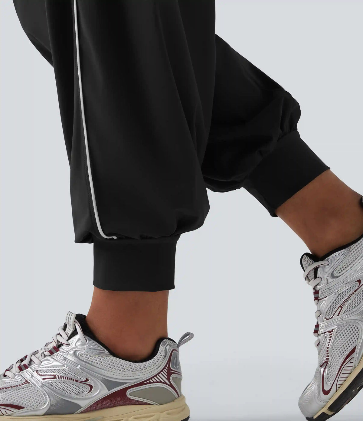 High Waisted Color Block Drawstring Quick Dry InstantCool Running Joggers with Pockets