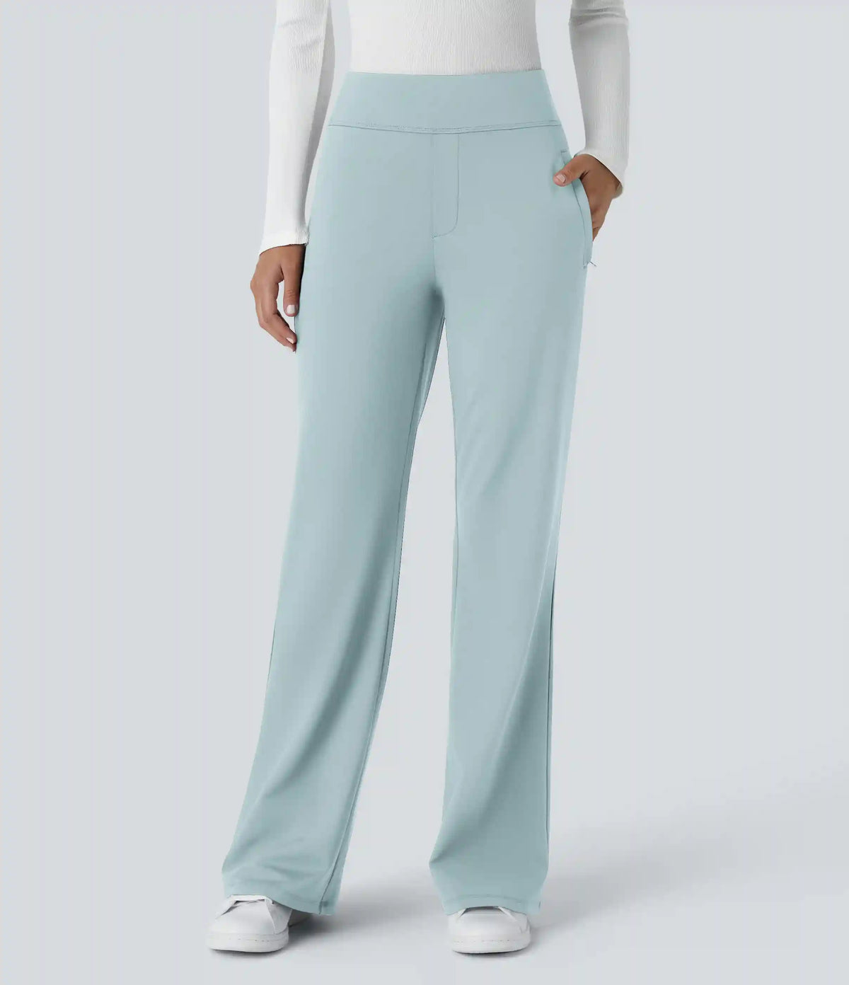 Halara Flex™ DayStretch Mid Rise Side Zipper Pocket Work Flare Pants