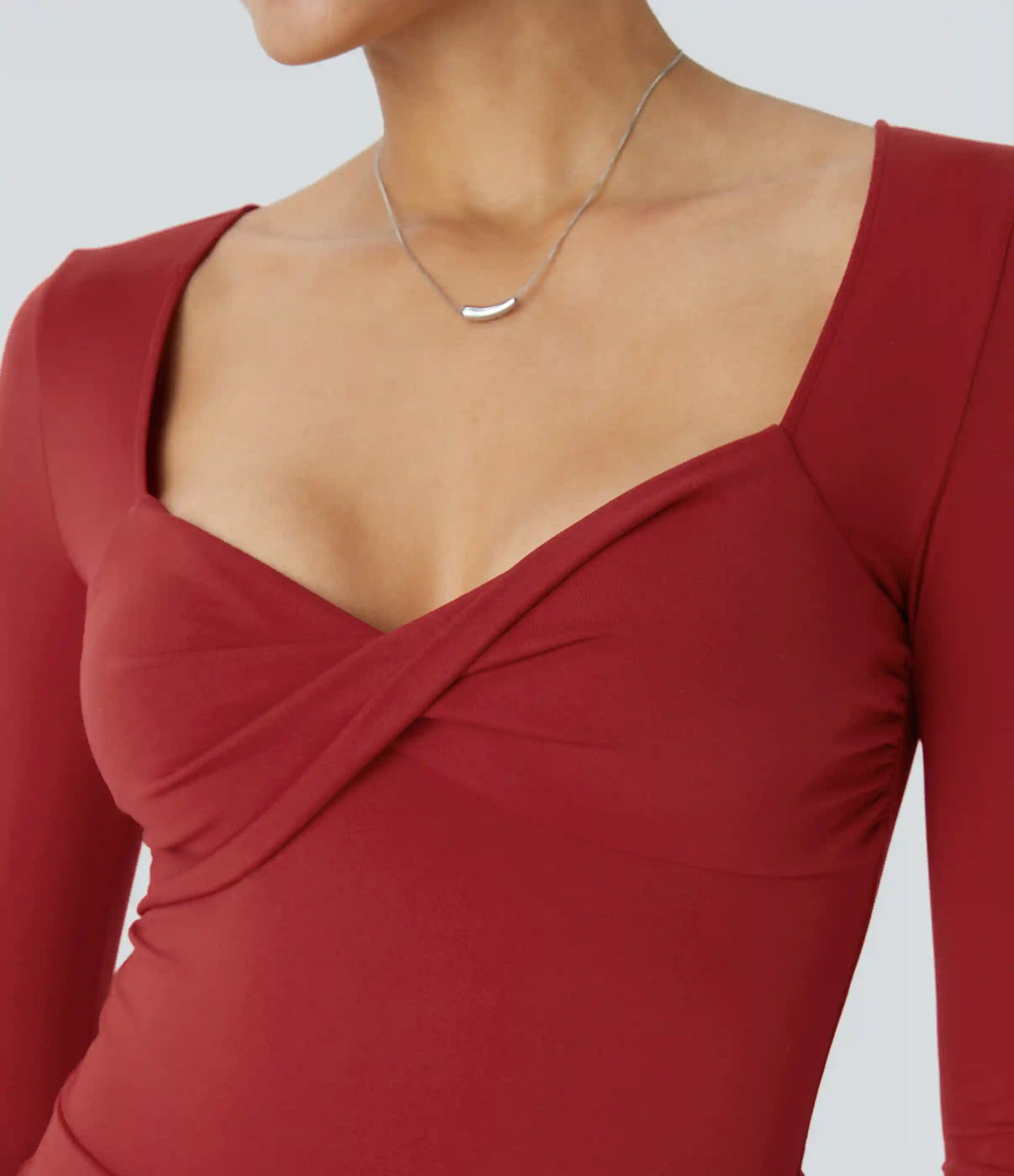 Sweetheart Neck Long Sleeve Pocket Flare Flowy Maxi Dress