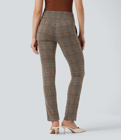 Halara Flex™ High Waisted Houndstooth Plaid Skinny Work Pants with Pockets