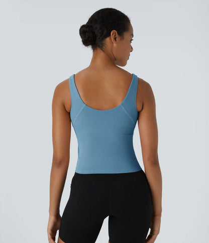 SoftlyZero™ Plush Padded V Neck Plain Tank Top